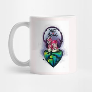 Just keep going in dark pink Mug